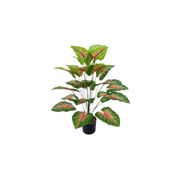 Artificial green Plant Red heart taro-More size